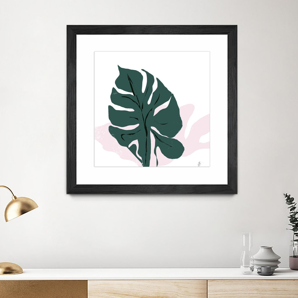 Pink Shadow by Niya Christine on GIANT ART - green contemporary, floral/still life, leaves