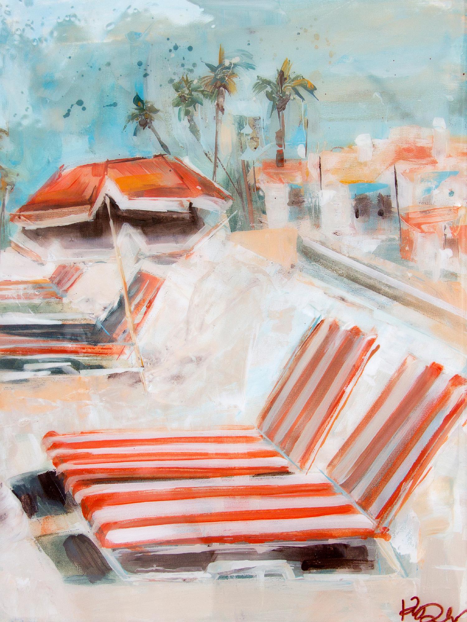 The Lounge by Kym De Los Reyes on GIANT ART - multi coastal, contemporary, landscapes, beaches, palm trees, tropical