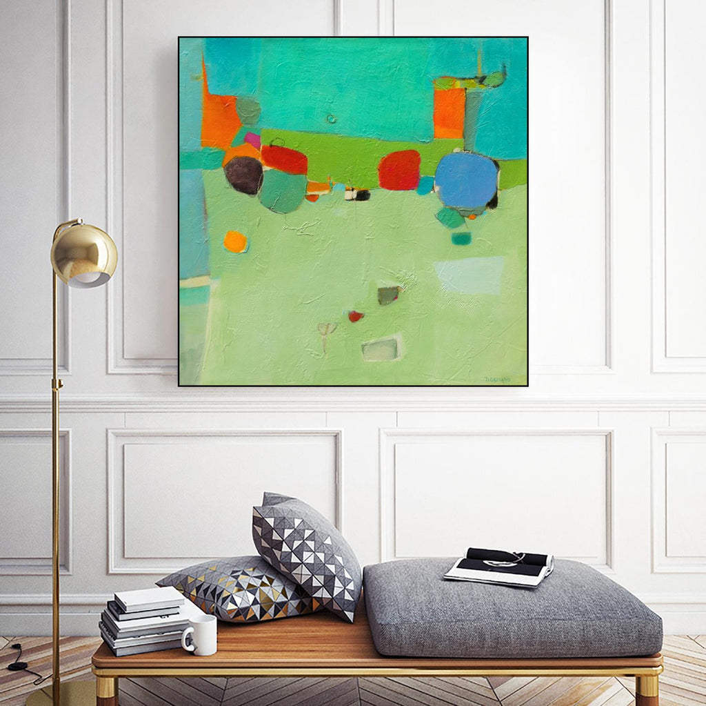 A Skip and a Roll by Dorothy Gaziano on GIANT ART - green abstract