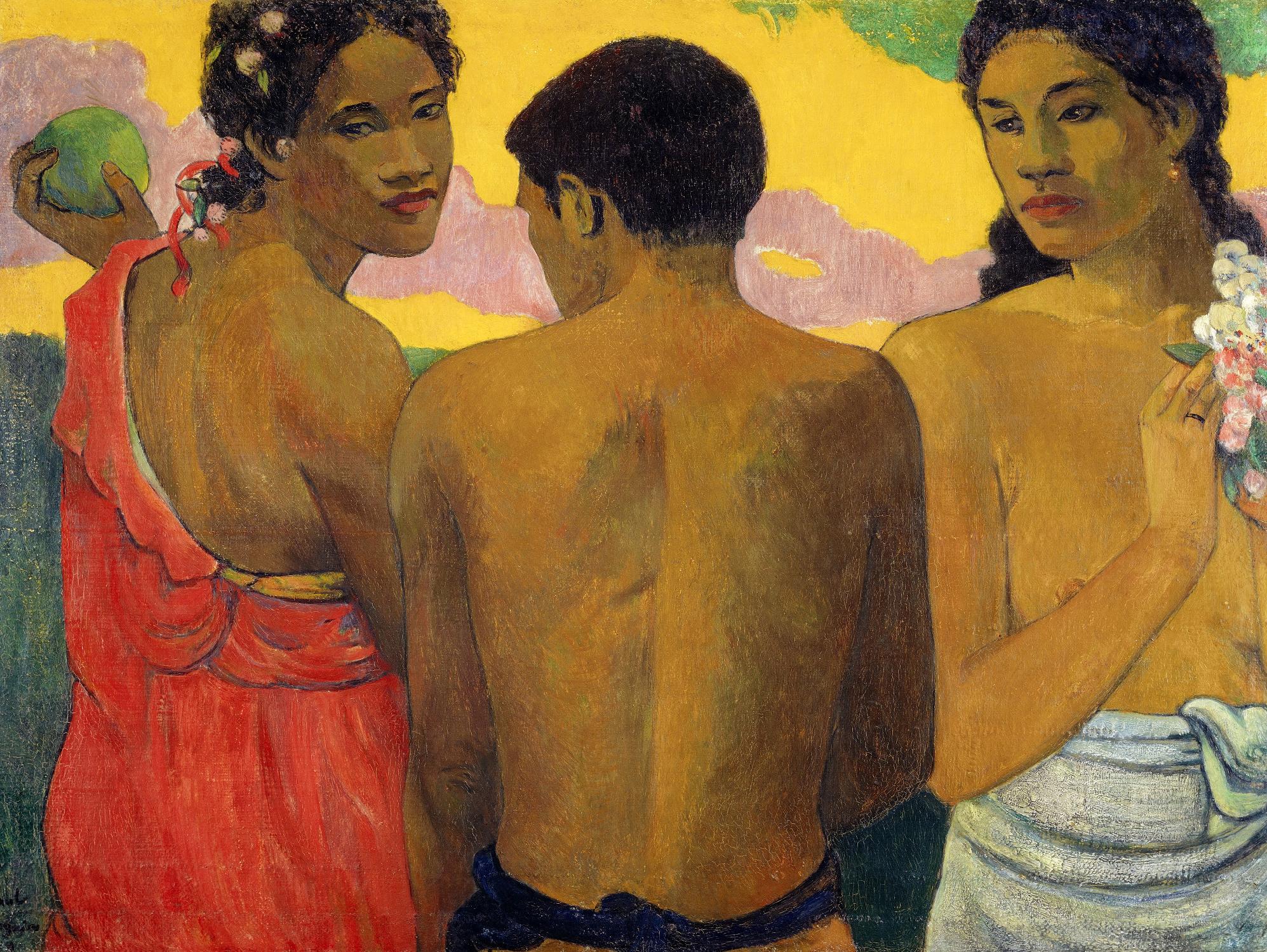 Three Tahitians by Paul Gauguin on GIANT ART - multicolor museum; figurative