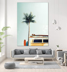 Surf Bus Yellow by Design Fabrikken on GIANT ART - multi coastal, landscapes, photography, beaches, cars, palm trees, surfing, tropical, transportation