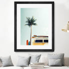 Surf Bus Yellow by Design Fabrikken on GIANT ART - multi coastal, landscapes, photography, beaches, cars, palm trees, surfing, tropical, transportation