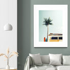 Surf Bus Yellow by Design Fabrikken on GIANT ART - multi coastal, landscapes, photography, beaches, cars, palm trees, surfing, tropical, transportation