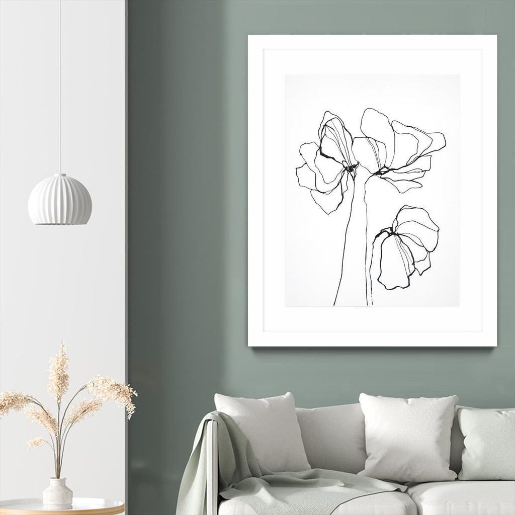 Fine Line 6 by Design Fabrikken on GIANT ART - black,white contemporary, floral/still life, flowers