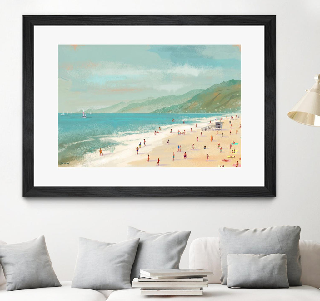 Santa Monica Beach by Pete Oswald on GIANT ART - multicolor coastal; landscapes