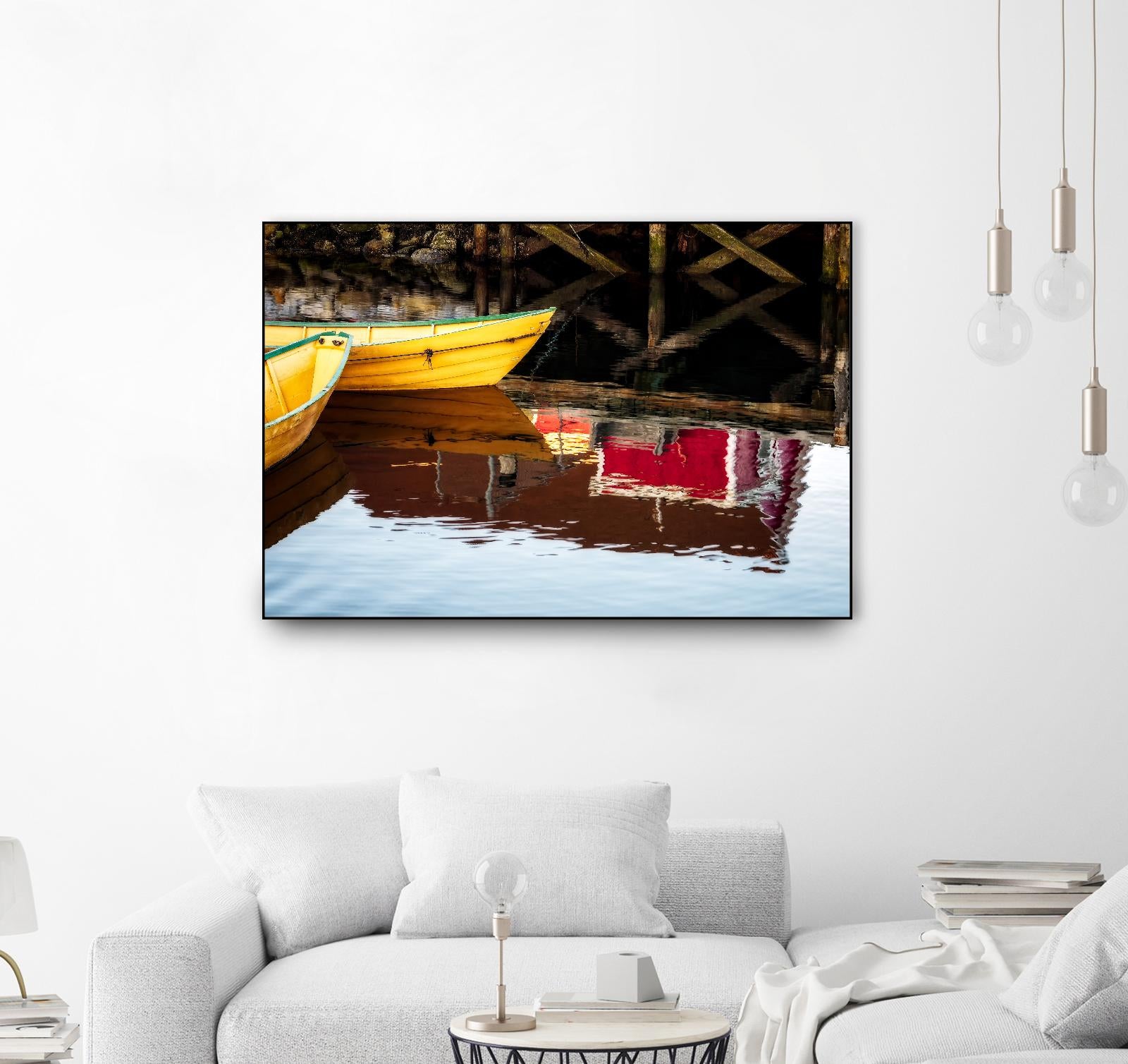 Dories and Reflection by David W. Pollard on GIANT ART - multicolor photography