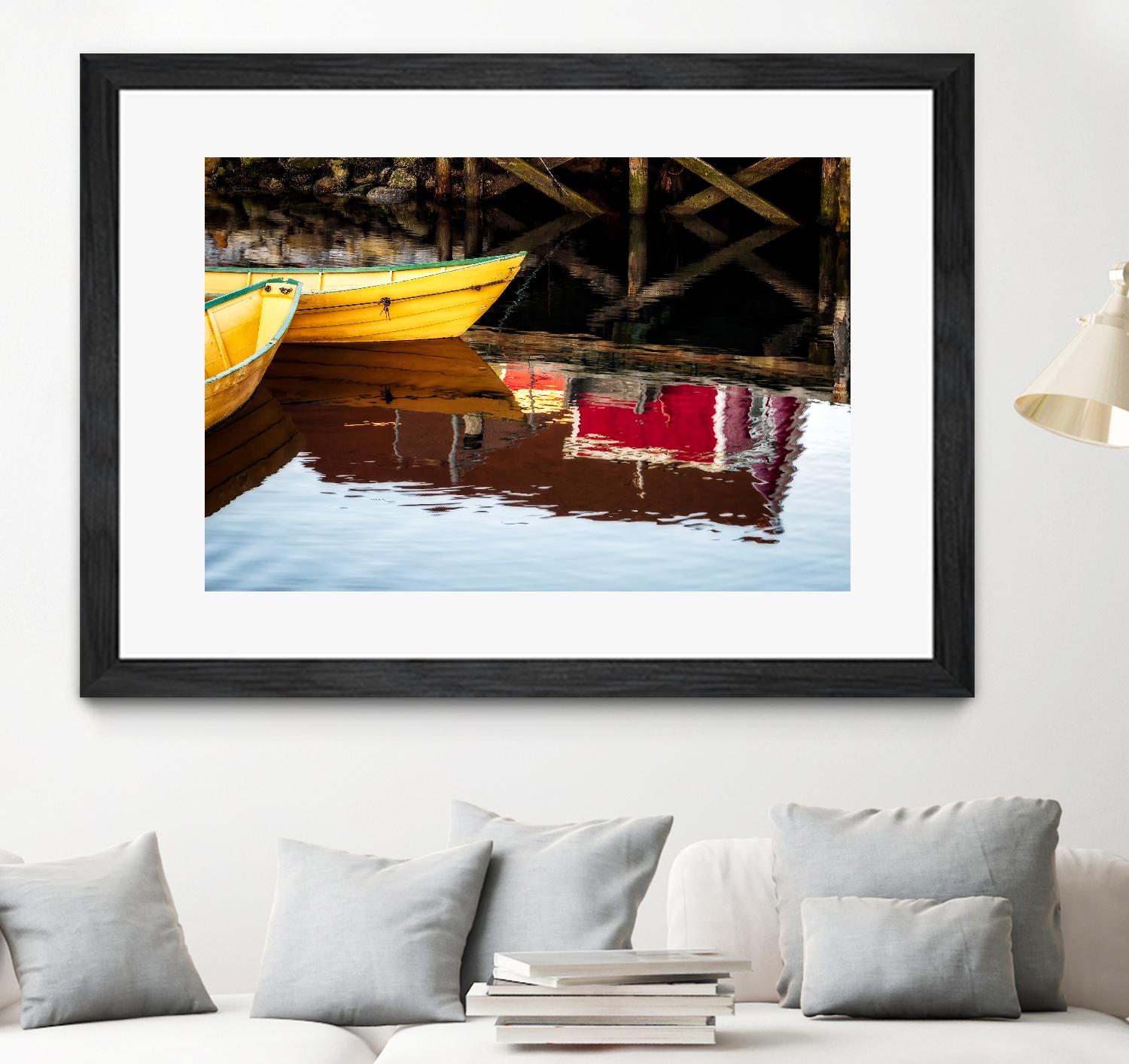 Dories and Reflection by David W. Pollard on GIANT ART - multicolor photography