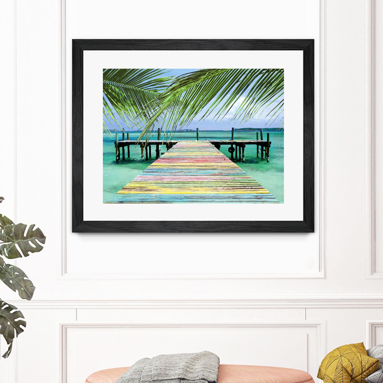 Rainbow Dock by Steve Vaughn on GIANT ART - multicolor photography; landscapes; coastal