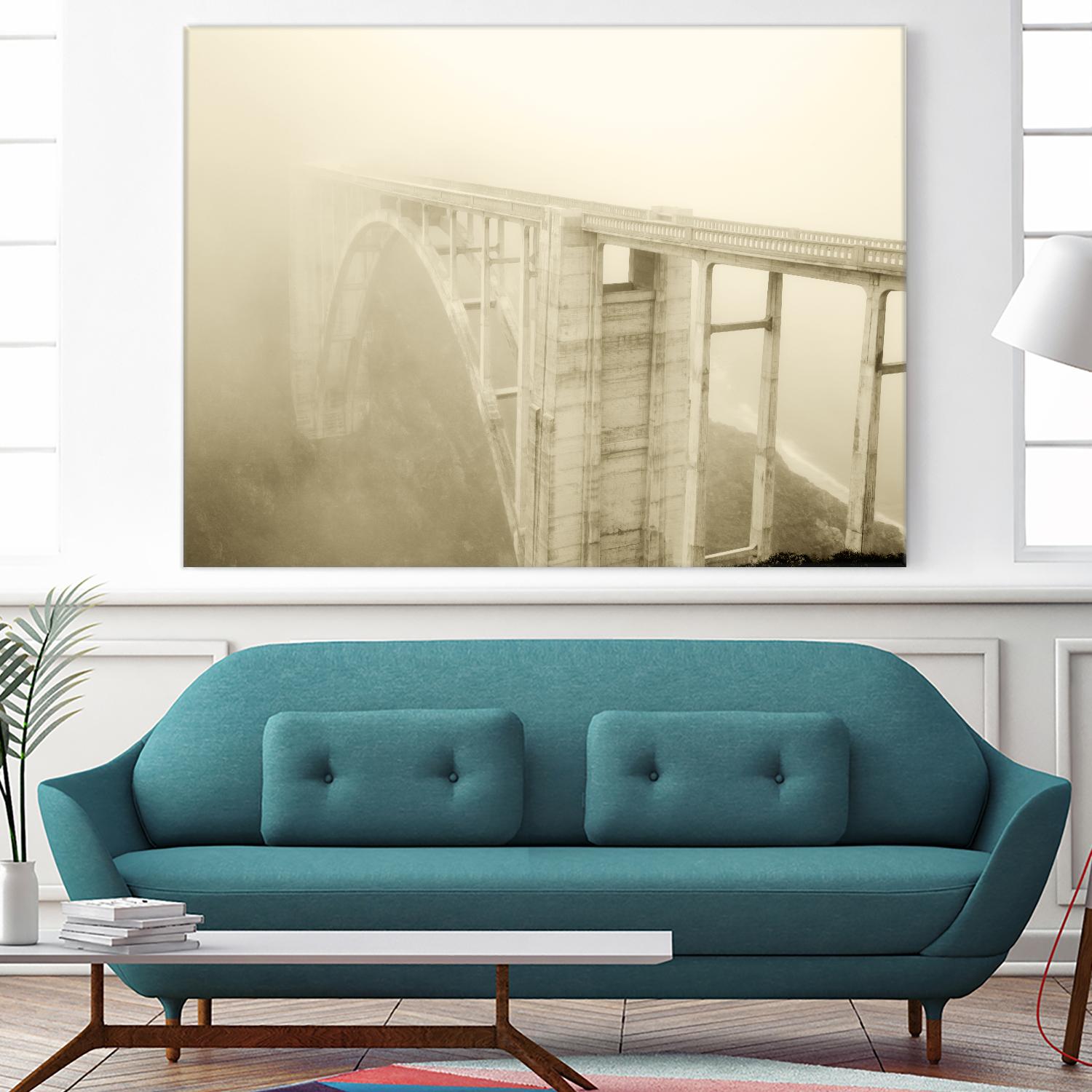Misty Bridge by Dennis Frates on GIANT ART - grey photo art
