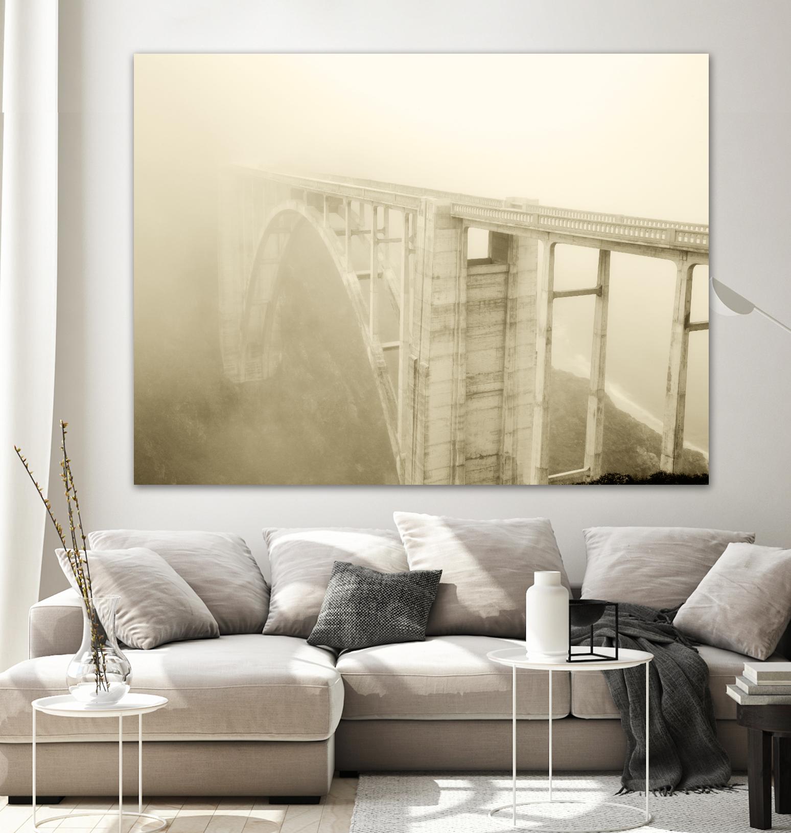 Misty Bridge by Dennis Frates on GIANT ART - grey photo art
