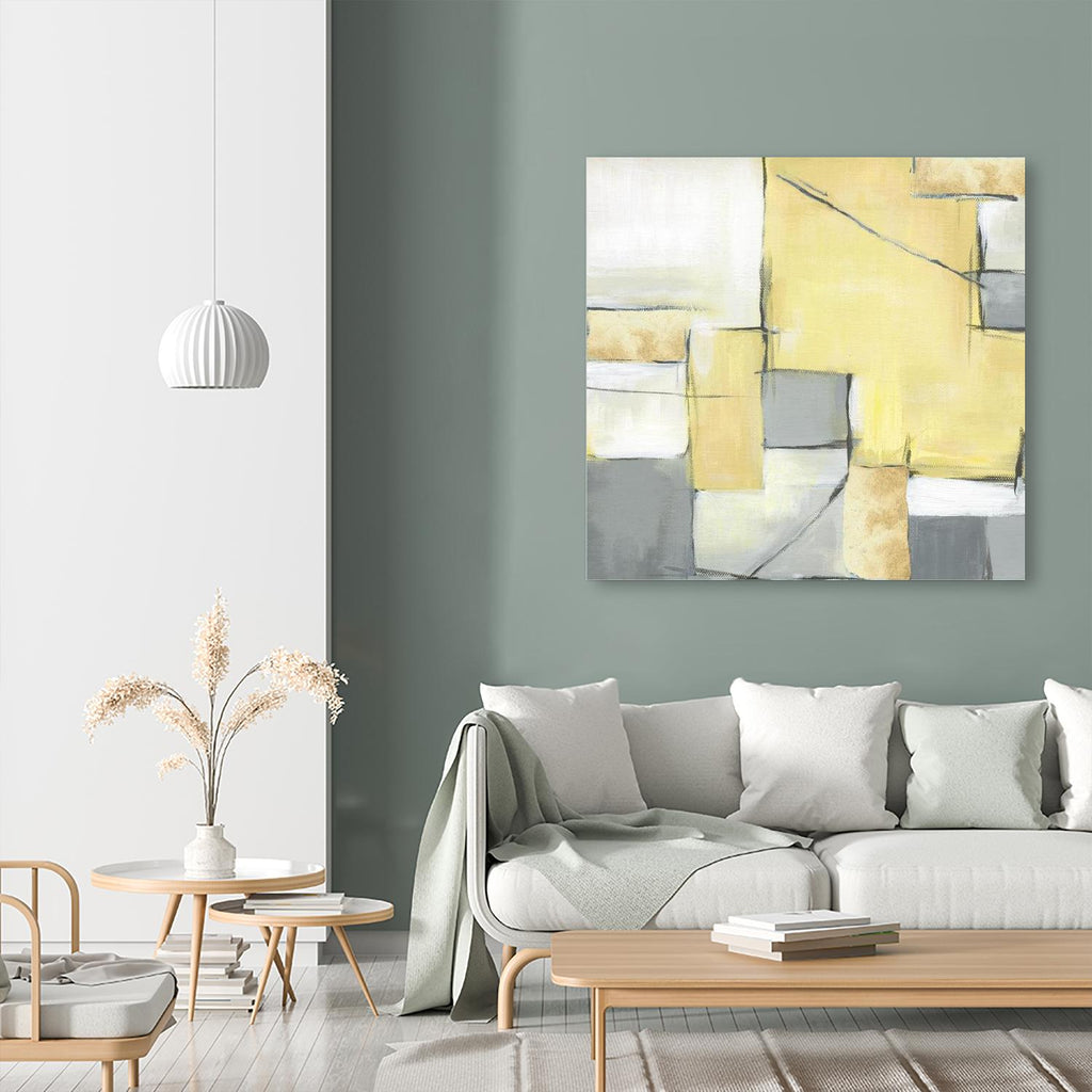 Golden Abstract II by Eva Watts on GIANT ART - white abstract