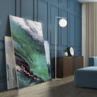 Green Shore Line From Above by Eva Watts on GIANT ART - white abstract