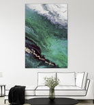 Green Shore Line From Above by Eva Watts on GIANT ART - white abstract