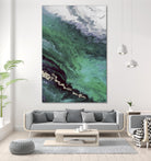 Green Shore Line From Above by Eva Watts on GIANT ART - white abstract