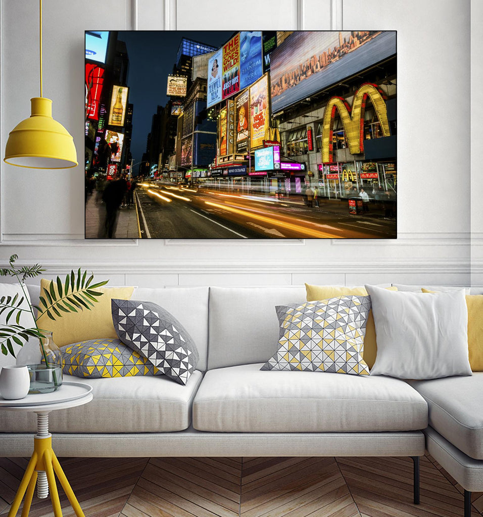 Times Square Rays of Light IV by Guilliame Gaudet on GIANT ART - yellow city scene