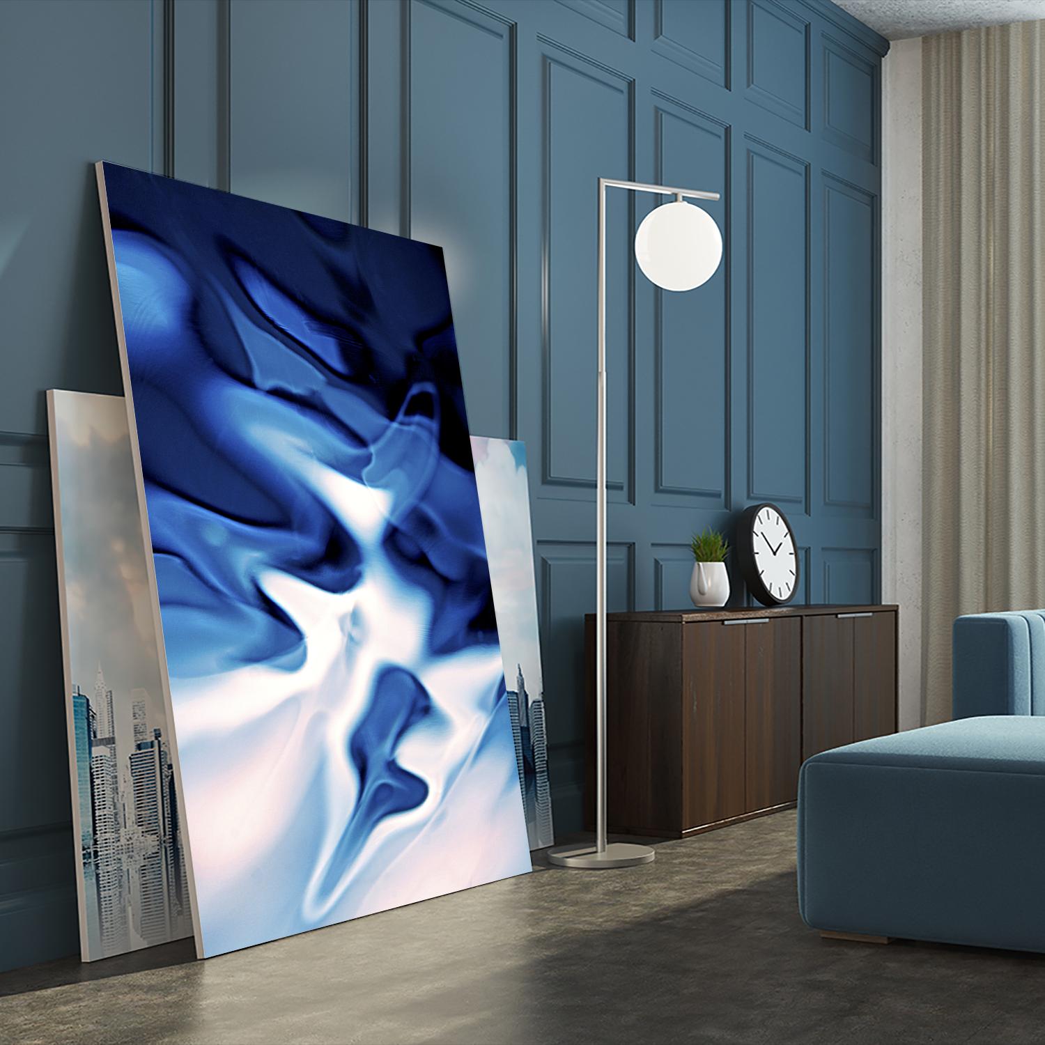 Blue Day by Joe Gemignani on GIANT ART - white abstract