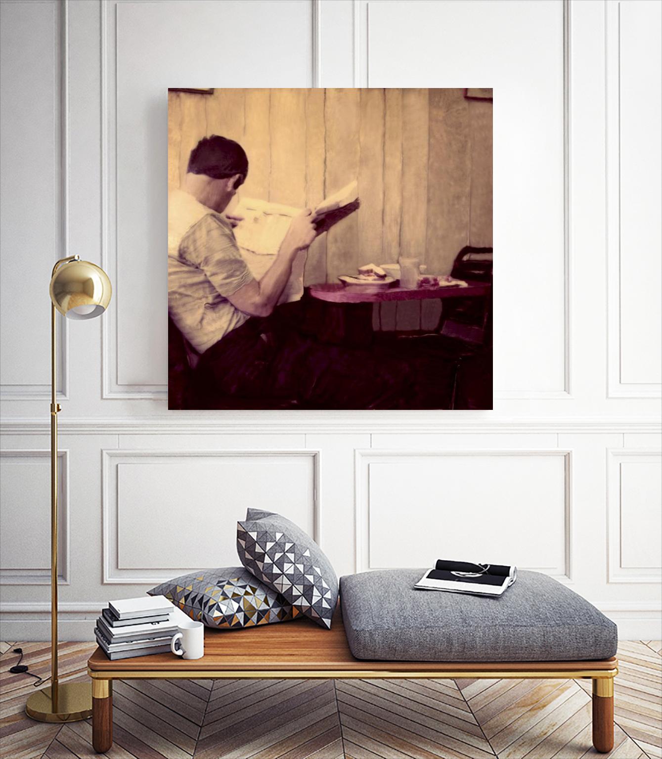 Reading Man by Joe Gemignani on GIANT ART - beige photo art