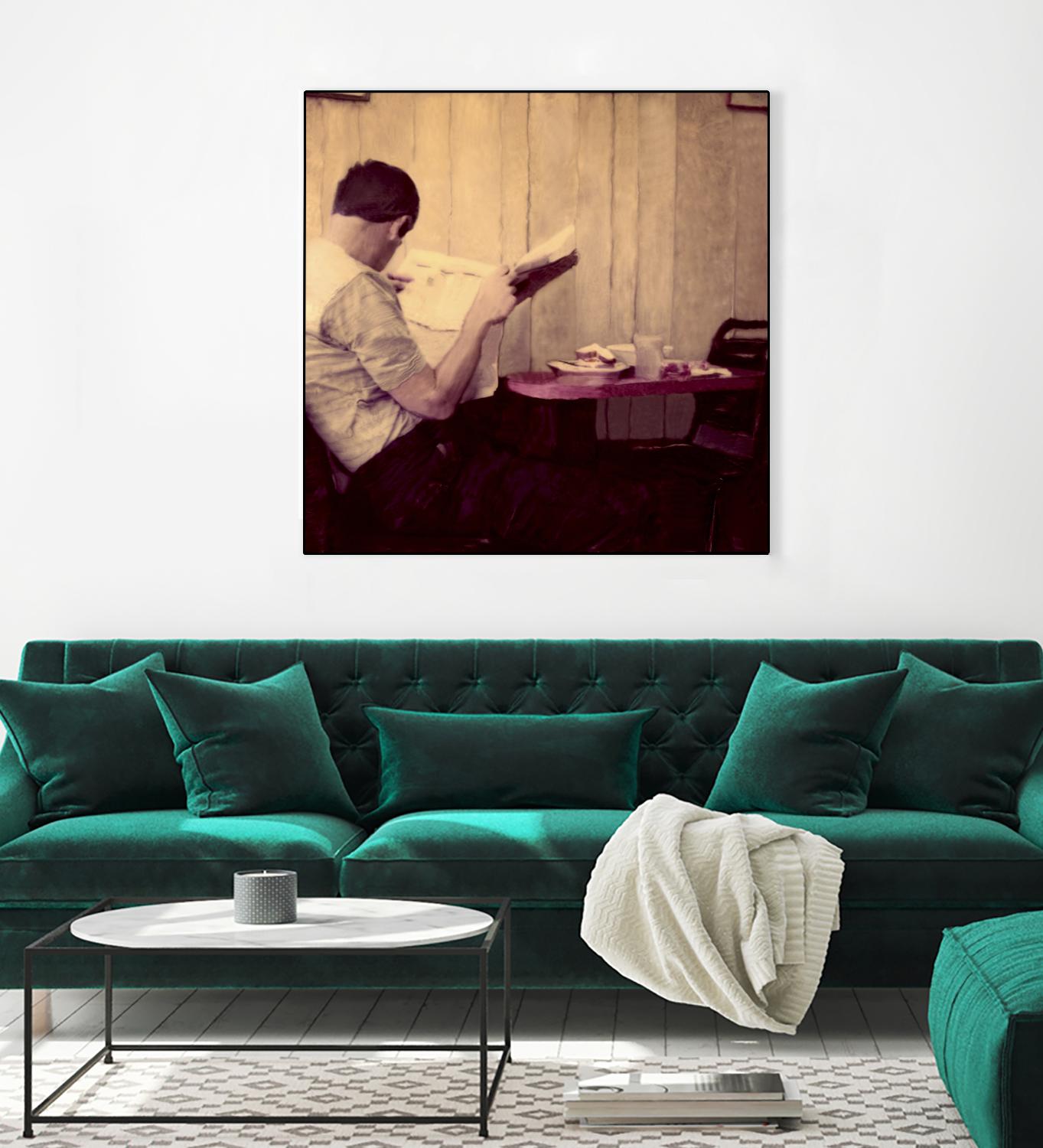 Reading Man by Joe Gemignani on GIANT ART - beige photo art