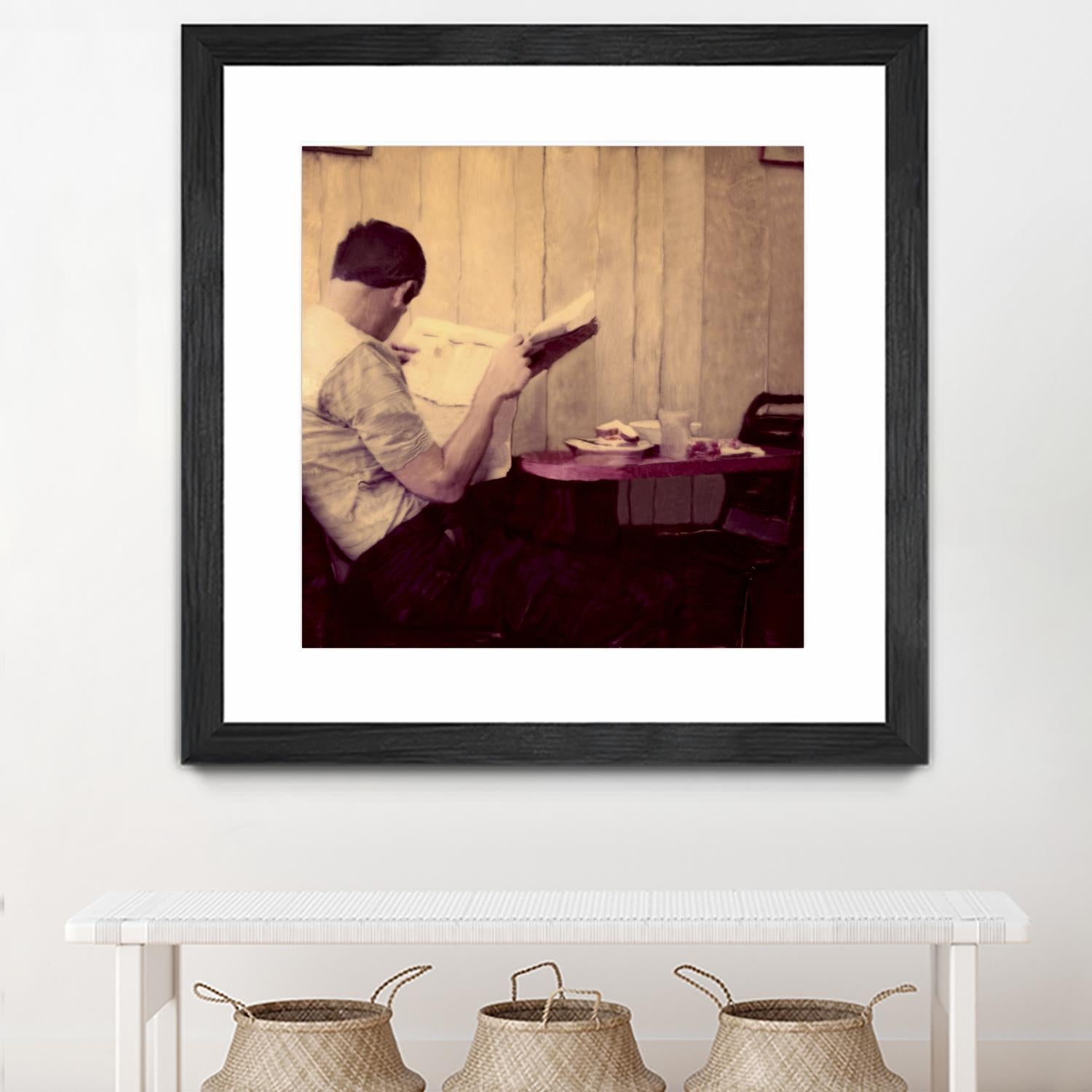 Reading Man by Joe Gemignani on GIANT ART - beige photo art