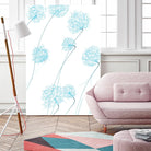 Day Flowers II by Joe Gemignani on GIANT ART - cyan abstract