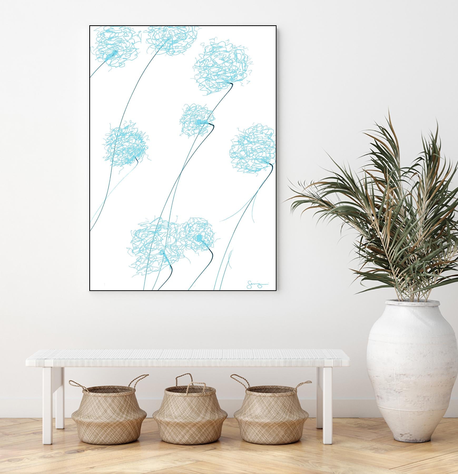 Day Flowers II by Joe Gemignani on GIANT ART - cyan abstract