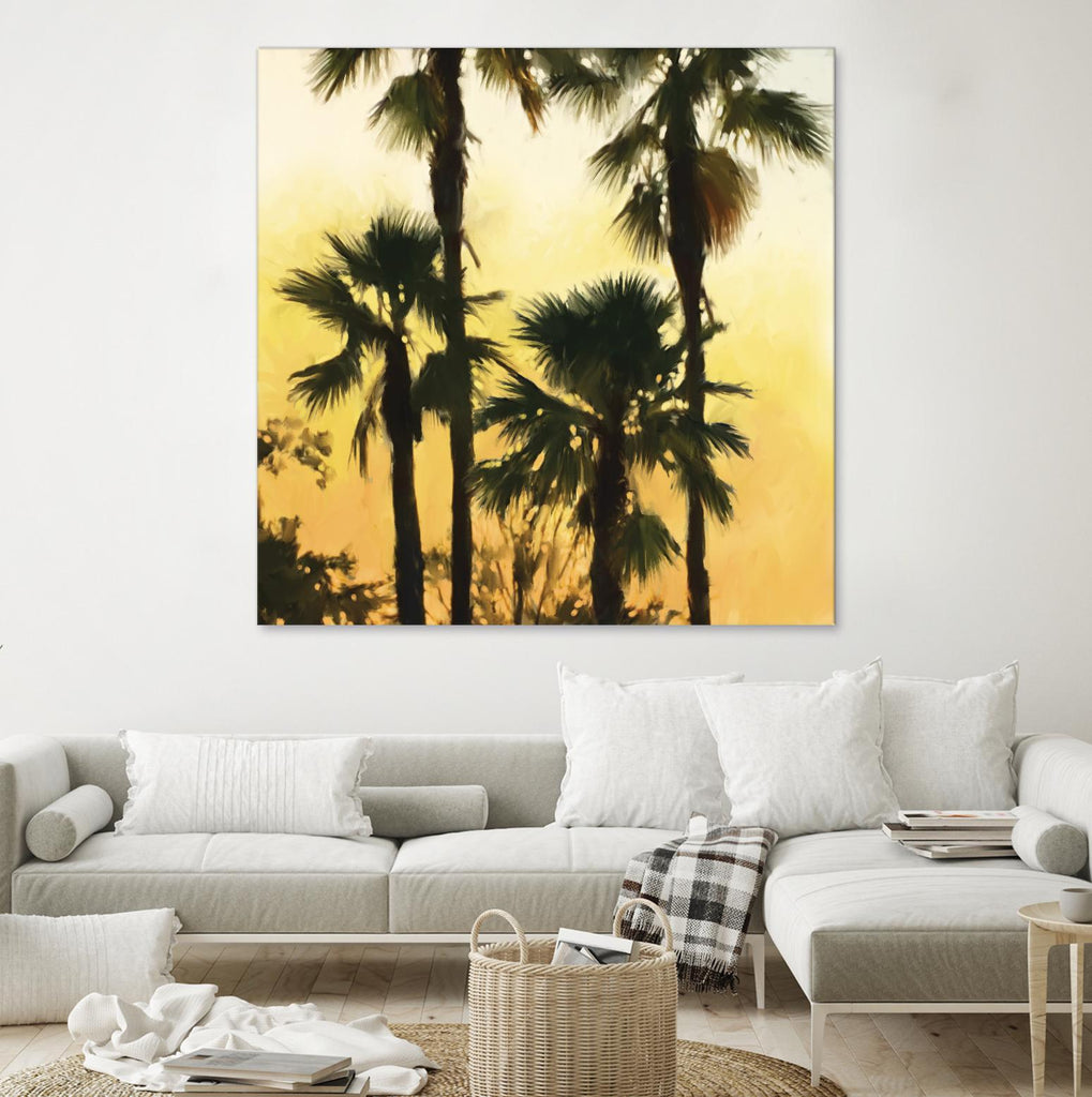 Morning Palm Tree I by Rick Novak on GIANT ART - yellow tropical