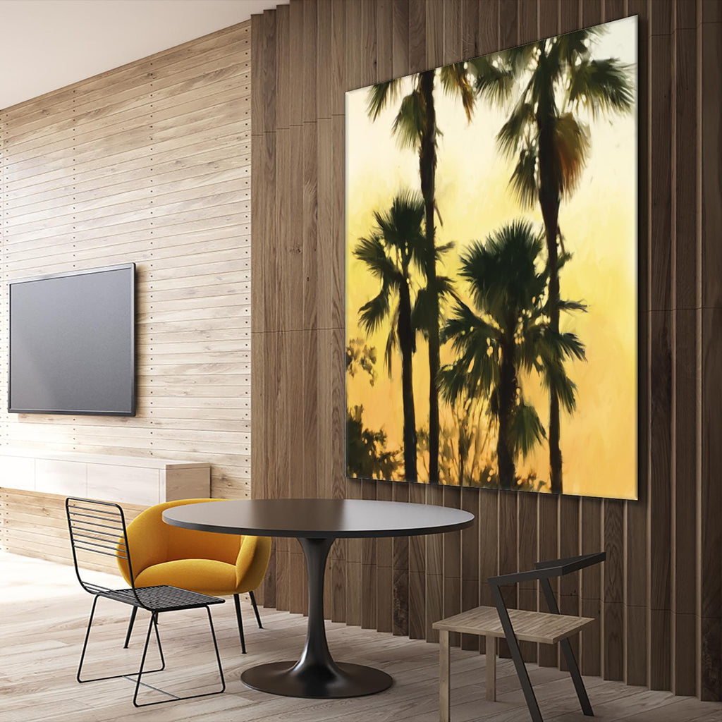 Morning Palm Tree I by Rick Novak on GIANT ART - yellow tropical