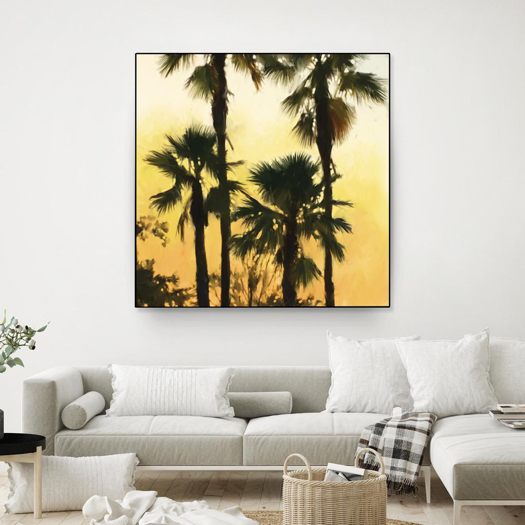 Morning Palm Tree I by Rick Novak on GIANT ART - yellow tropical