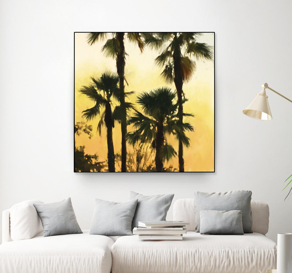 Morning Palm Tree I by Rick Novak on GIANT ART - yellow tropical