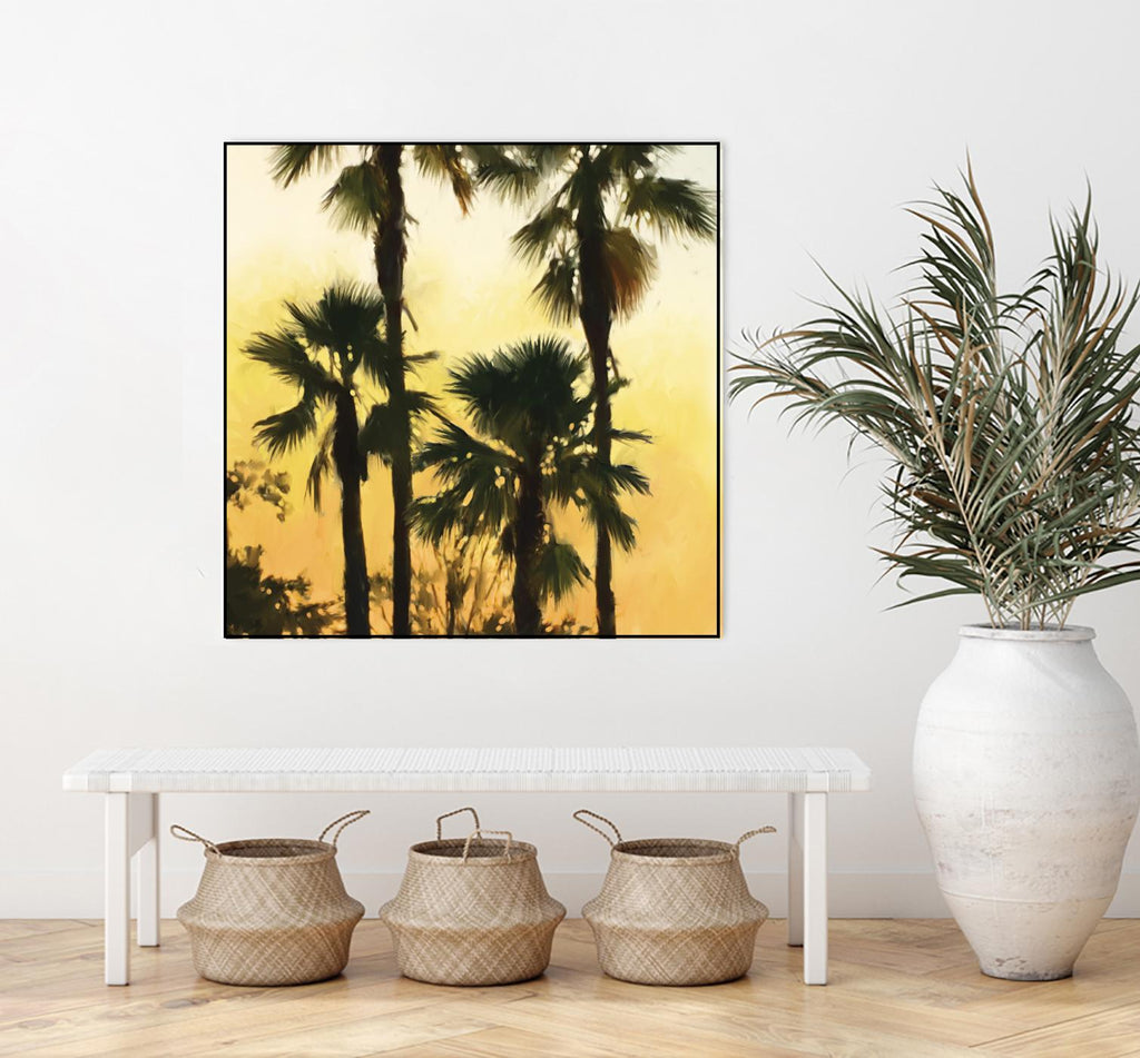 Morning Palm Tree I by Rick Novak on GIANT ART - yellow tropical