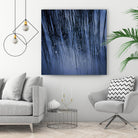 Lily Pond Blue III by Rebecca Cozart on GIANT ART - black photo art