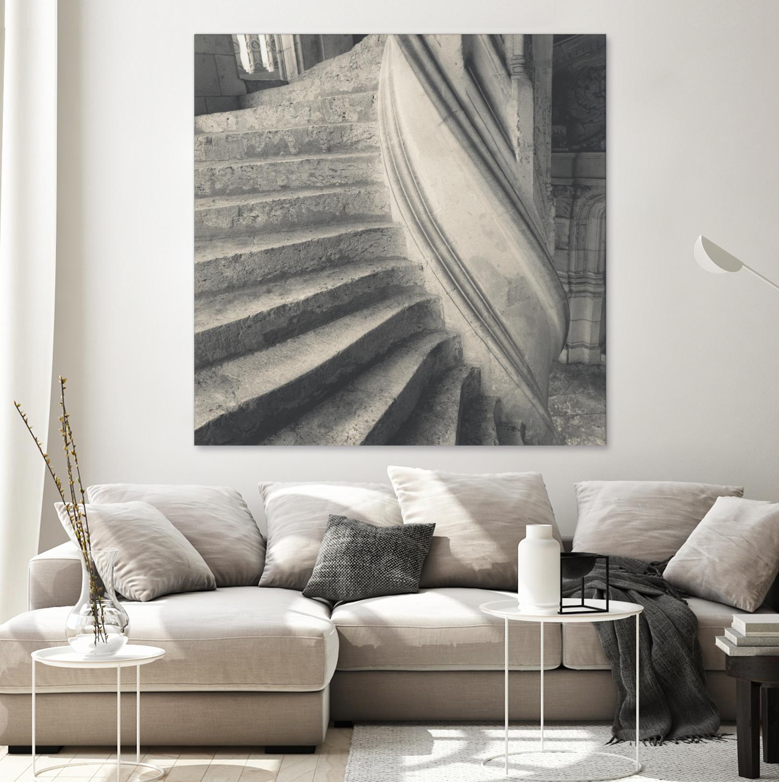 Descending I by YK Studios 1X on GIANT ART - gray architectural stair