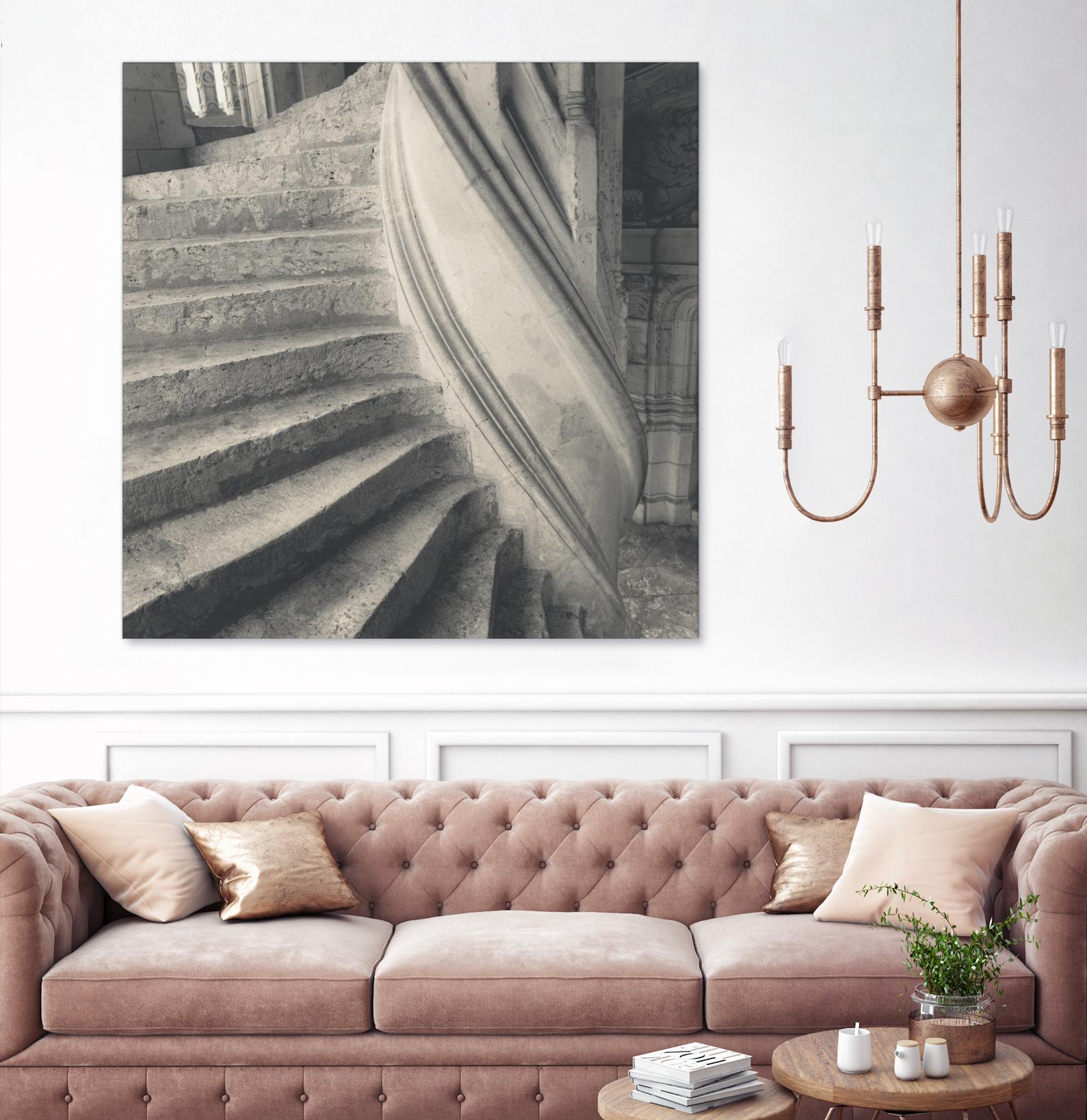 Descending I by YK Studios 1X on GIANT ART - gray architectural stair