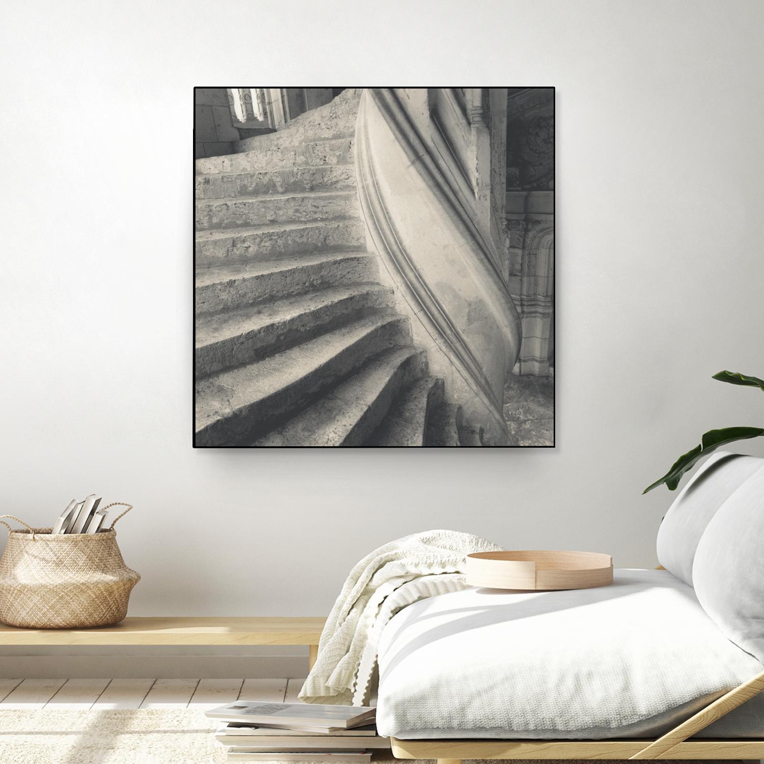 Descending I by YK Studios 1X on GIANT ART - gray architectural stair