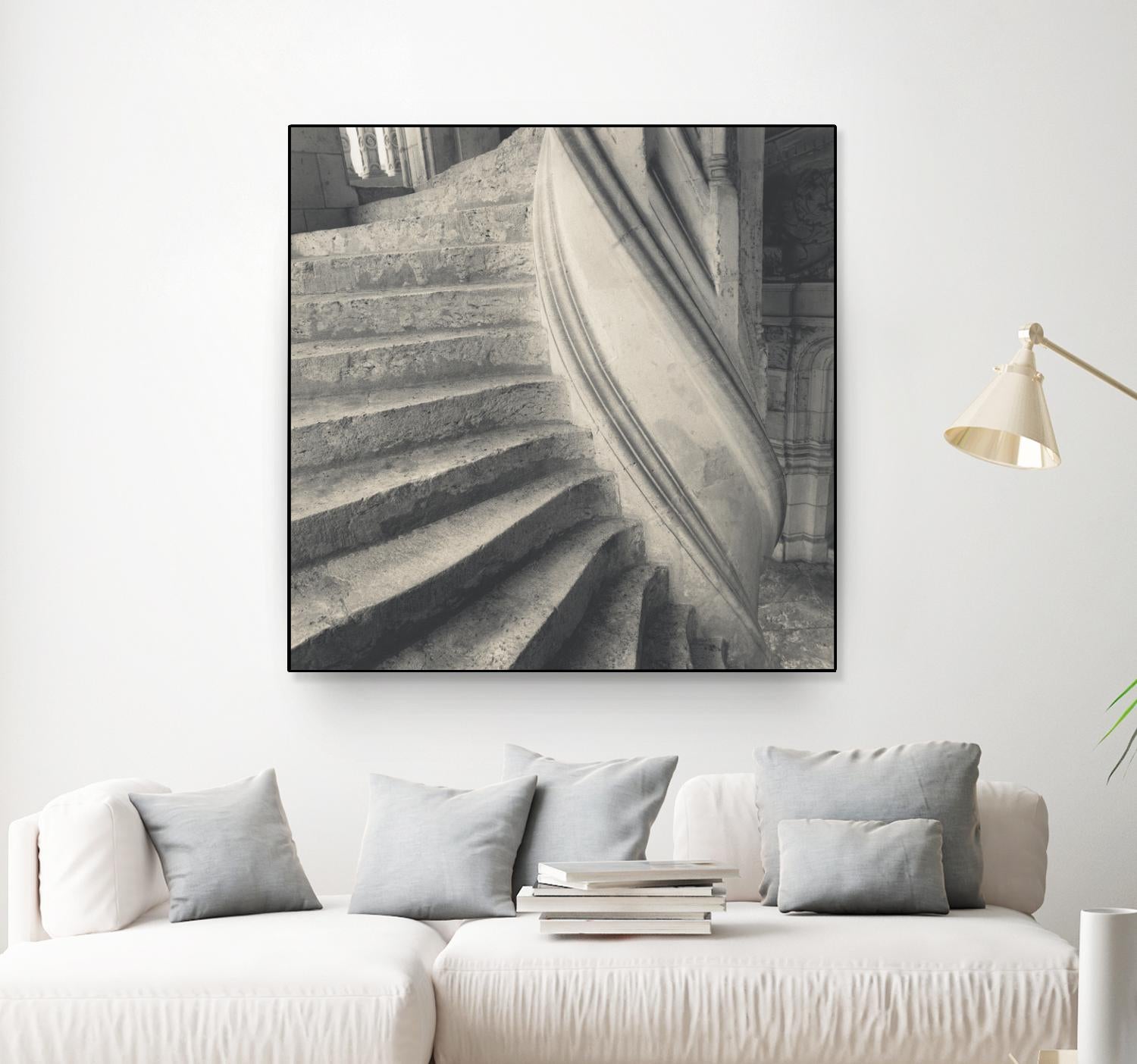 Descending I by YK Studios 1X on GIANT ART - gray architectural stair