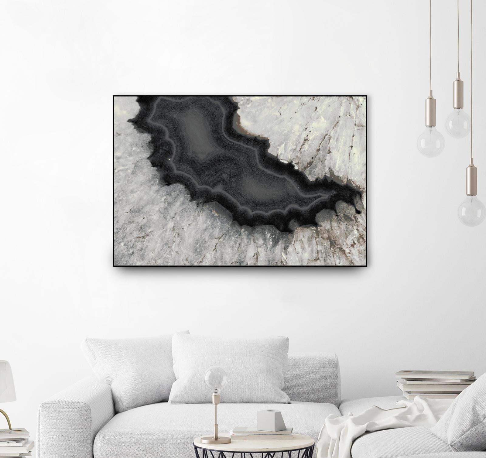 Dark Watercolor Agate Square by Susan Bryant on GIANT ART - abstract photography