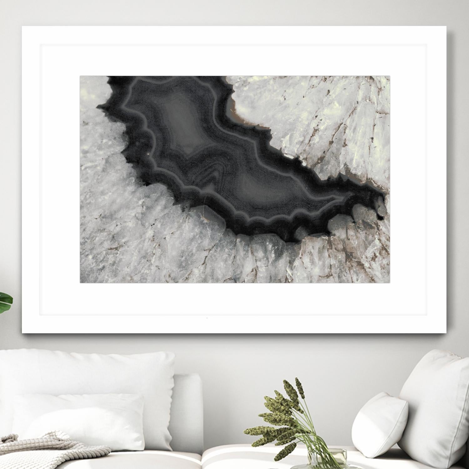 Dark Watercolor Agate Square by Susan Bryant on GIANT ART - abstract photography