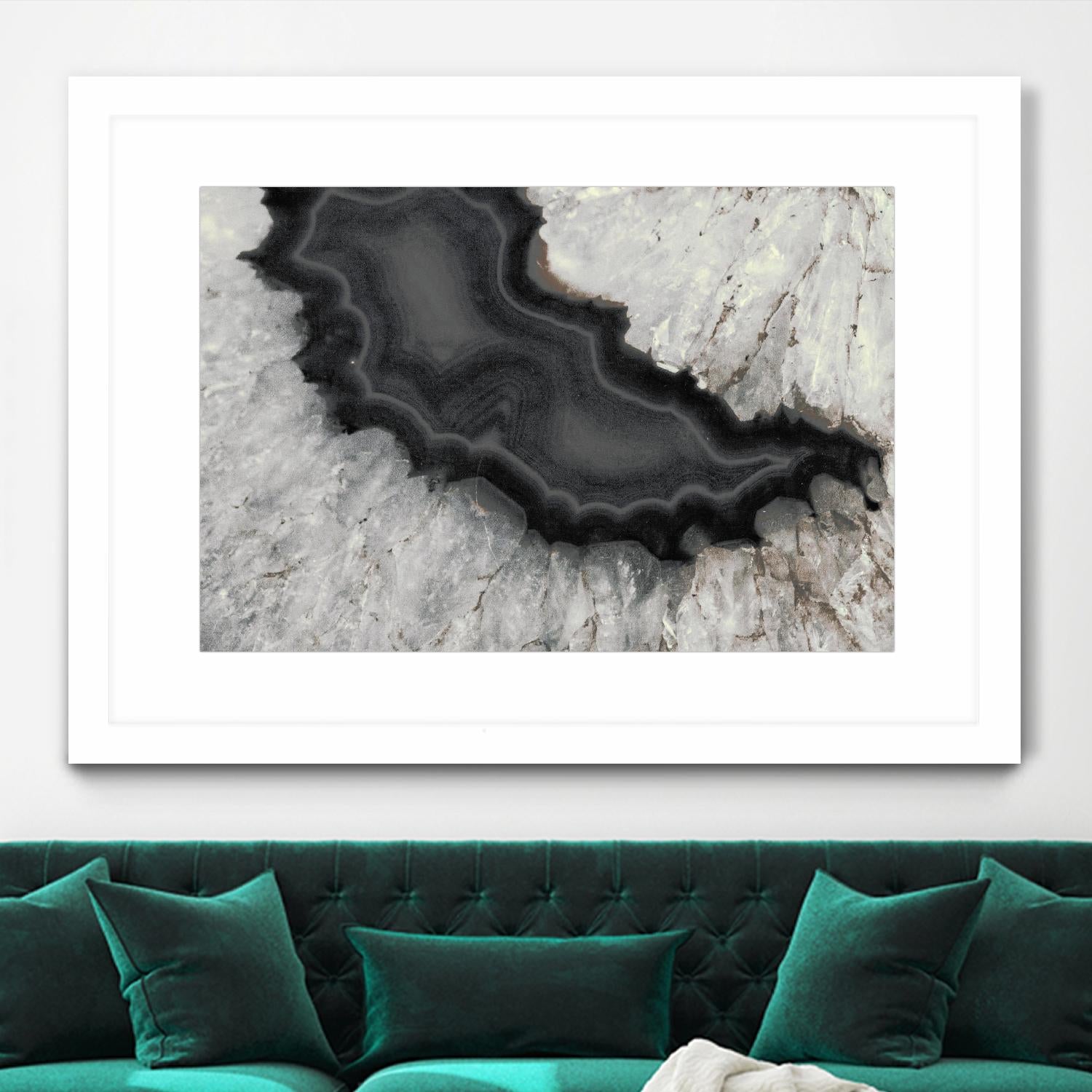 Dark Watercolor Agate Square by Susan Bryant on GIANT ART - abstract photography