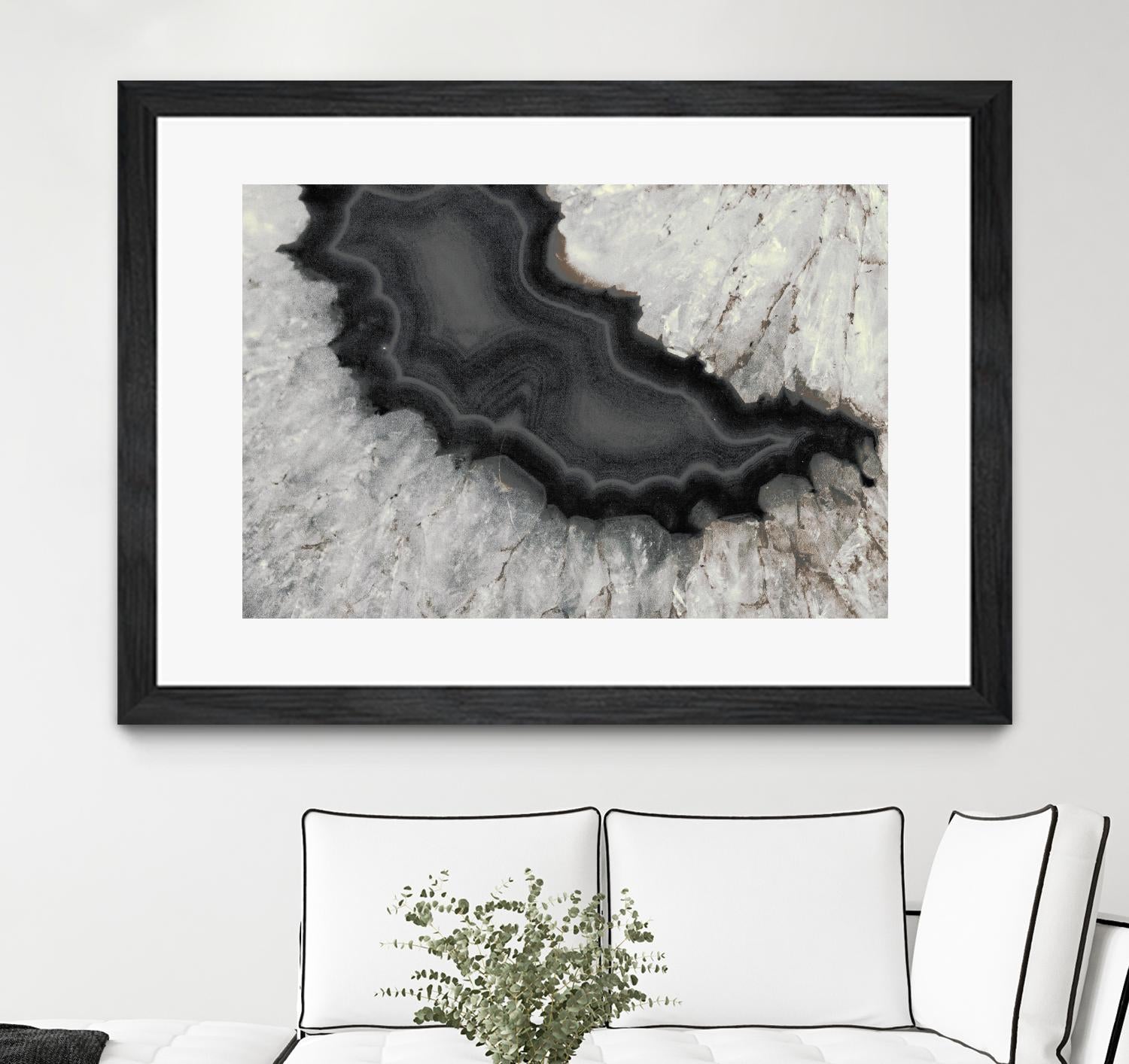 Dark Watercolor Agate Square by Susan Bryant on GIANT ART - abstract photography