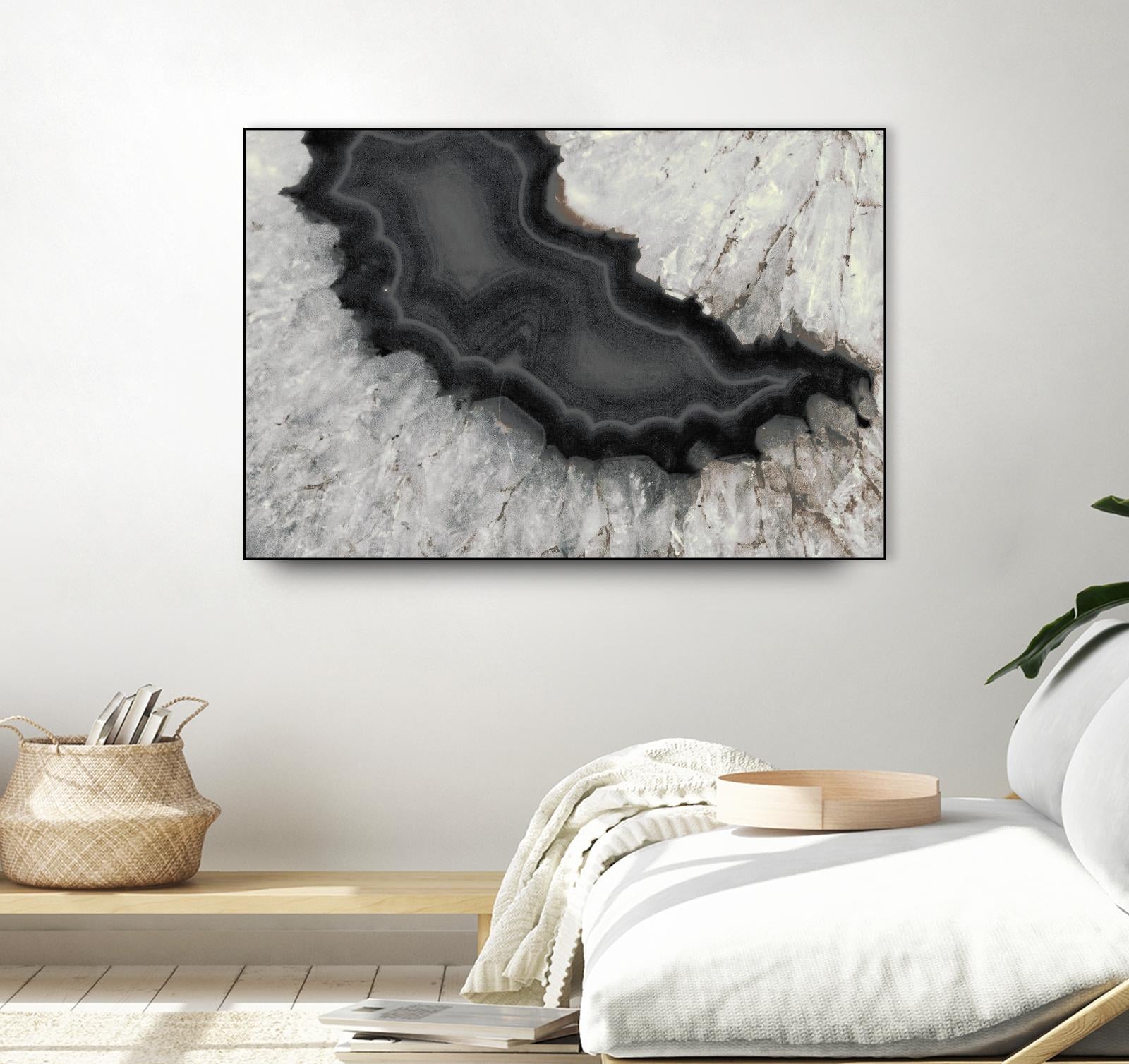 Dark Watercolor Agate Square by Susan Bryant on GIANT ART - abstract photography