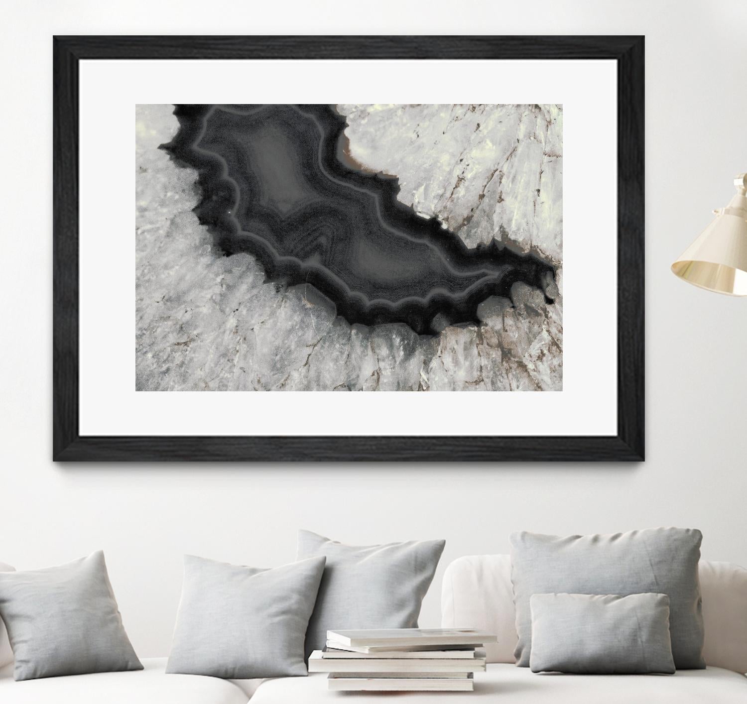 Dark Watercolor Agate Square by Susan Bryant on GIANT ART - abstract photography