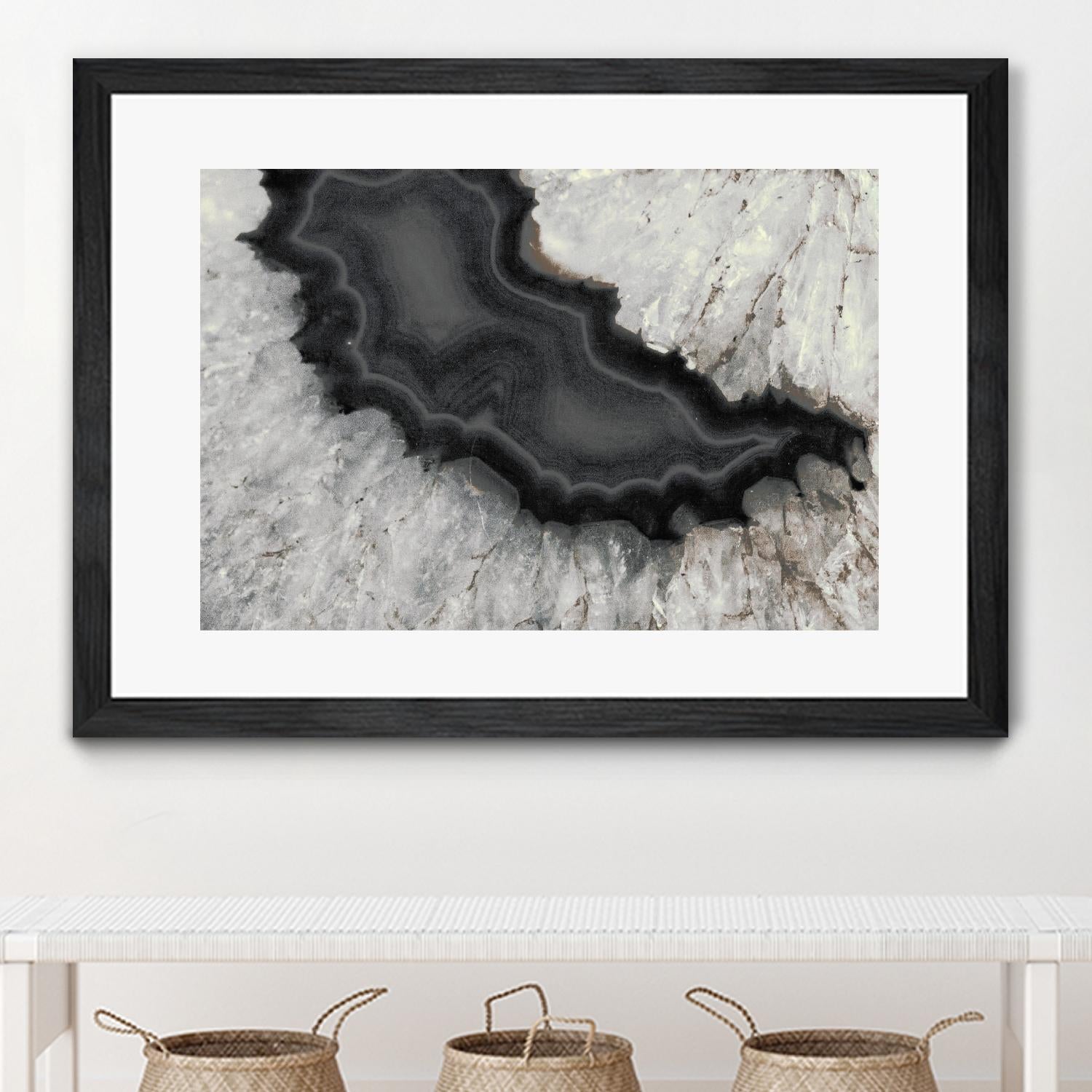 Dark Watercolor Agate Square by Susan Bryant on GIANT ART - abstract photography