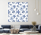 Deep Ocean Treasures White Pattern by Janice Gaynor on GIANT ART - coastal pattern