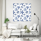 Deep Ocean Treasures White Pattern by Janice Gaynor on GIANT ART - coastal pattern