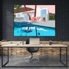 Pool Lounge Pink Chairs by Jen Bucheli on GIANT ART - decorative 