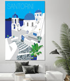 Santorini Against Blue Sky by Jen Bucheli on GIANT ART - architecture travel