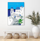Santorini Against Blue Sky by Jen Bucheli on GIANT ART - architecture travel