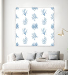 Blue Seagrass Pattern by Lanie Loreth on GIANT ART - coastal pattern