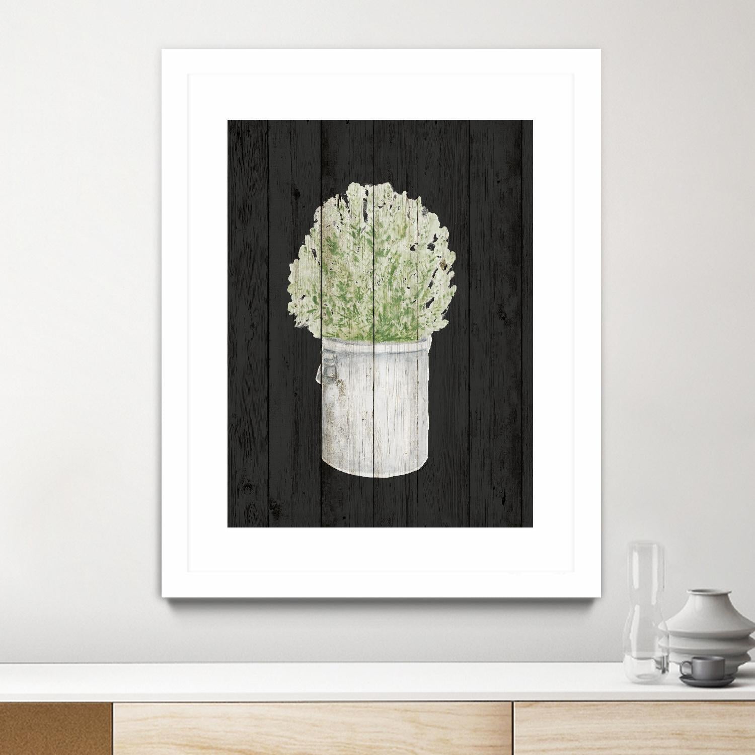 Herbs on Black Wood II by Janice Gaynor on GIANT ART - farm 