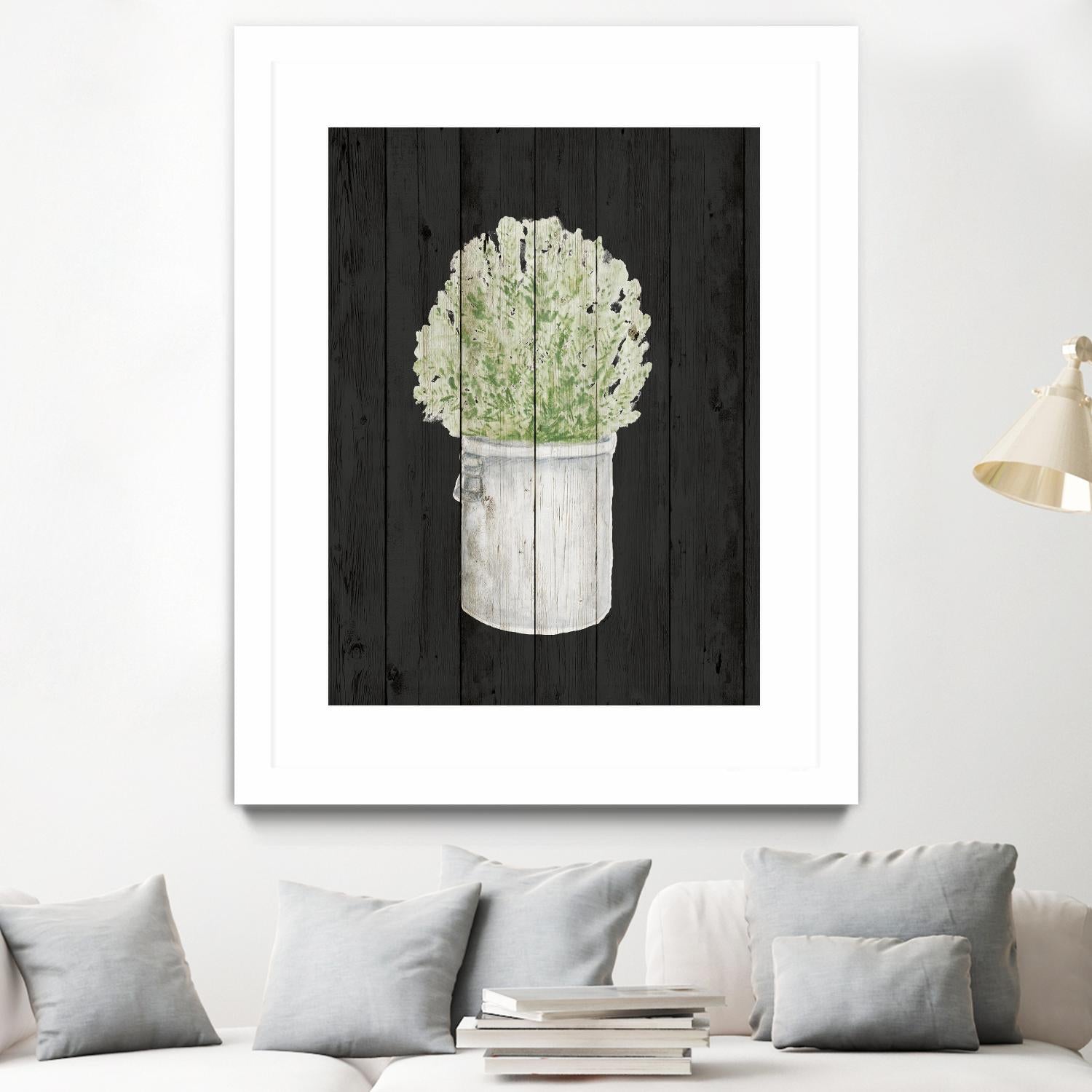 Herbs on Black Wood II by Janice Gaynor on GIANT ART - farm 